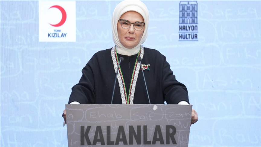 Just like Palestinians, 'we believe' Gaza will rise from ashes, says Turkish first lady
