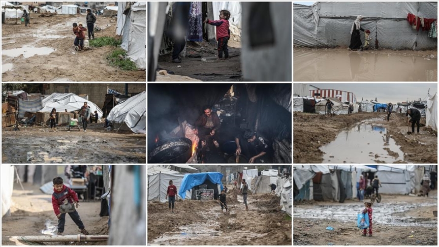 Une dépression polaire accompagnée de vents violents et de fortes pluies s'abat sur Gaza menaçant les familles déplacées