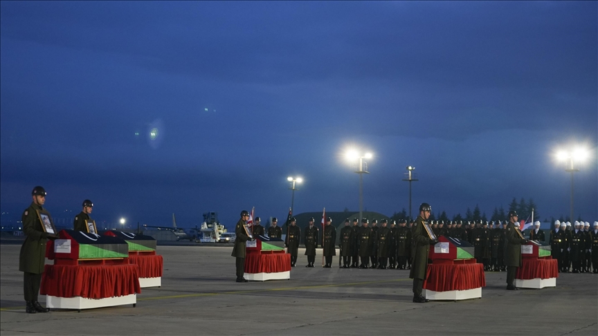 Düşen uçakta hayatını kaybeden Libya askeri heyeti için Ankara'da tören düzenlendi