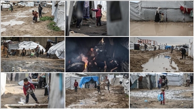 Une dépression polaire accompagnée de vents violents et de fortes pluies s'abat sur Gaza menaçant les familles déplacées