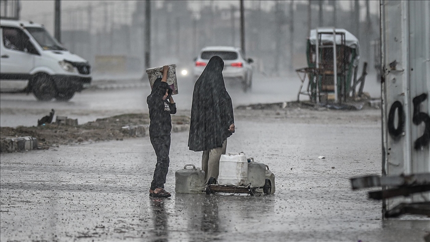 Woman killed, family members injured as building collapses in powerful storm in Gaza