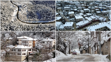 Karabük'teki kış manzaraları havadan görüntülendi