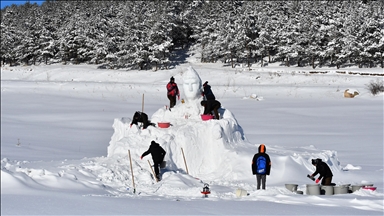 Kars'ta Sarıkamış şehitleri anısına kardan heykellerin yapımına başlandı