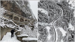 Монастырь Сумела и долина Алтындере покрылись белоснежным покровом 