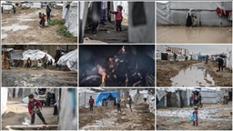 Li Xezeyê ji ber bahoz û baranê konên Filistîniyên derbederbûyî di bin avê da man