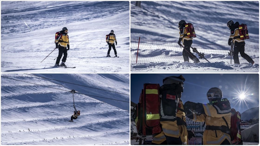Palandöken'in "kayaklı 112 sağlık ekibi" sporcu kazalarına anında müdahale edecek