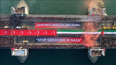 ZINDÎ- Çalakiya ku ji bo piştgiriya Filistînê li ser Pireya Galatayê tê lidarxistin, dest pê kir