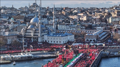 Más de medio millón de personas se reúnen en el Puente de Gálata de Estambul en apoyo a Palestina