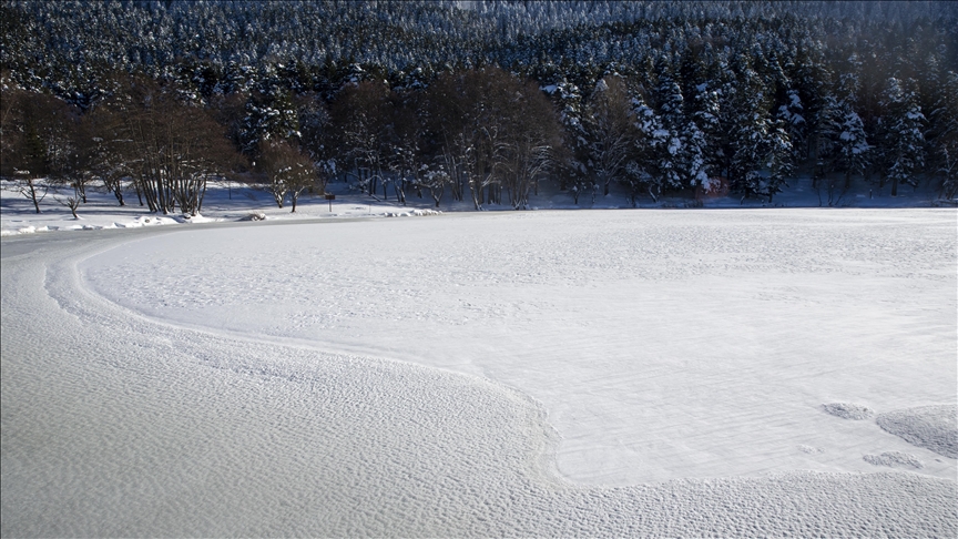 بحيرة متجمدة ورياح عاتية.. مشاهد شتوية أخّاذة في "غولجوك" التركية