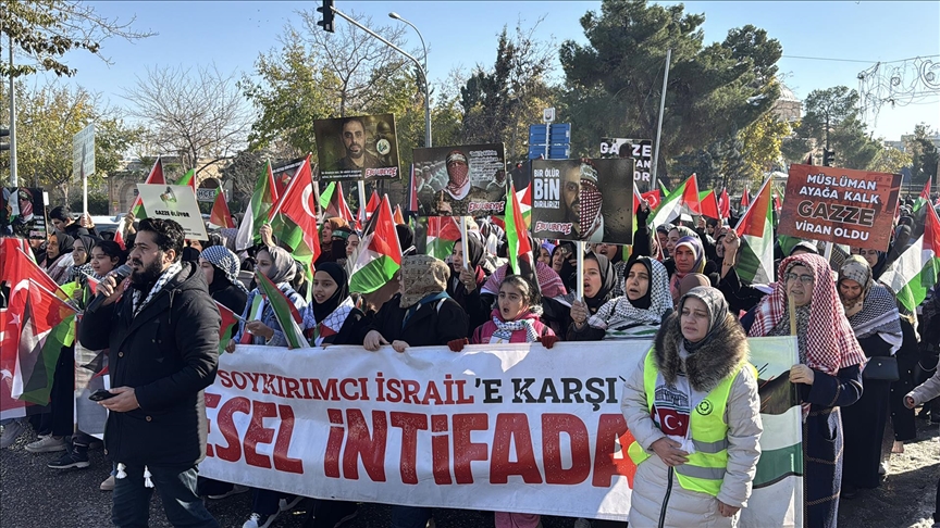 Şanlıurfa'da Filistin'e destek yürüyüşü gerçekleştirildi