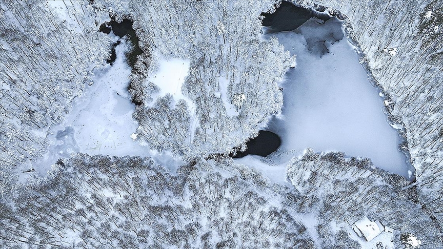 Yedigöller Milli Parkı havadan görüntülendi