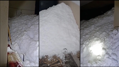 Şırnak'ta bir evin üzerine çığ düştü 