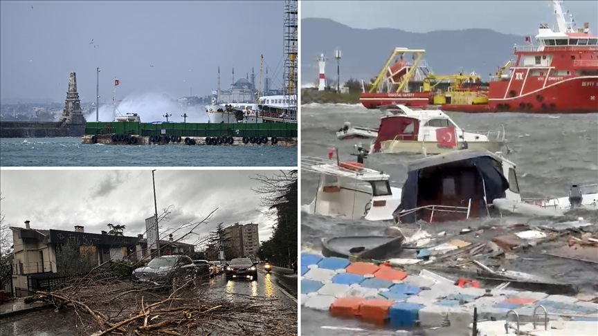 İstanbul'da şiddetli fırtına hayatı olumsuz etkiledi