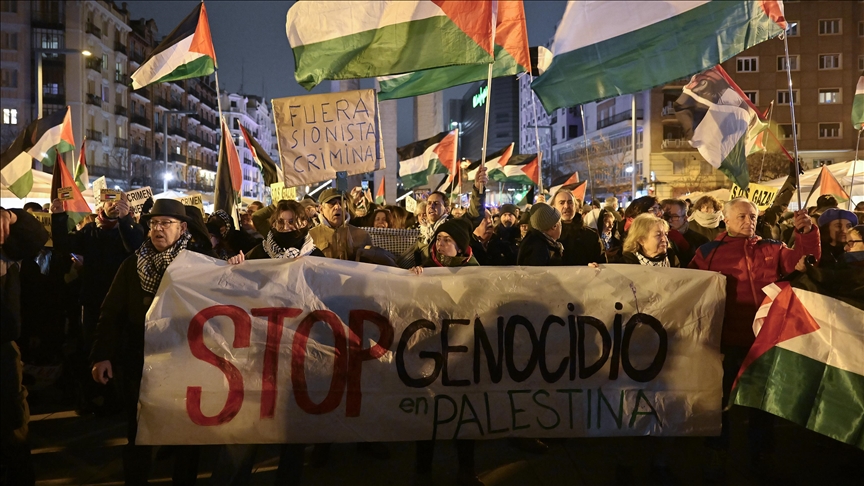 Madrid'de İsrail takımı Maccabi Tel Aviv protesto edildi