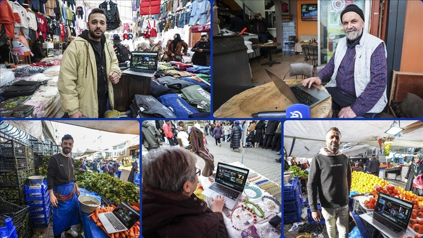 İstanbul'da pazar esnafı, AA'nın "Yılın Kareleri" oylamasına katıldı