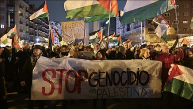 Madrid'de İsrail takımı Maccabi Tel Aviv protesto edildi