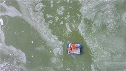 Diyarbakır'da kar ve buz üstünde av mesaisi 