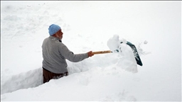 نصف متر سماكة الثلوج في جبال إلغاز شمالي تركيا