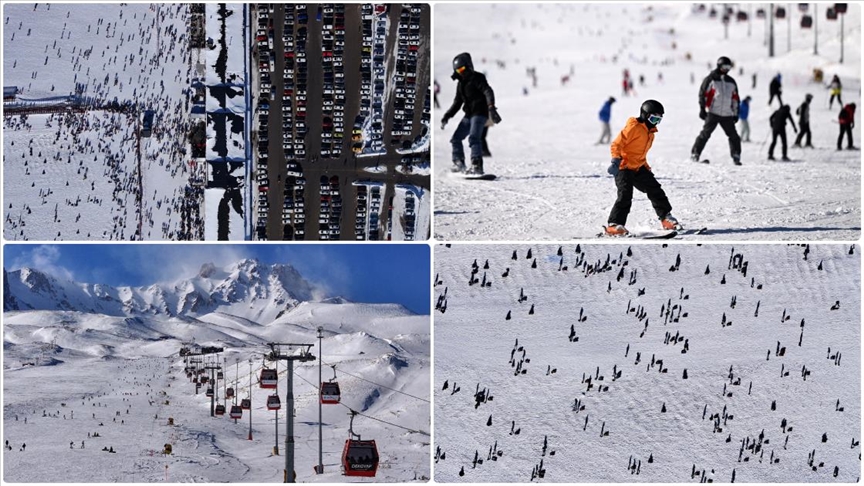 Erciyes'te hafta sonu yoğunluğu yaşanıyor