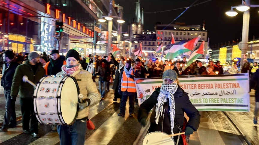 Manifestations en Suède contre l'intervention militaire américaine au Venezuela et les attaques israéliennes à Gaza