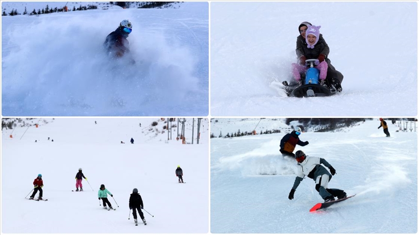 Yıldız Dağı hafta sonu kayakseverlerle doldu