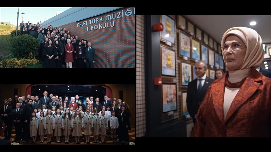 Emine Erdoğan'dan Palet Türk Müziği İlkokulu ziyaretine ilişkin paylaşım
