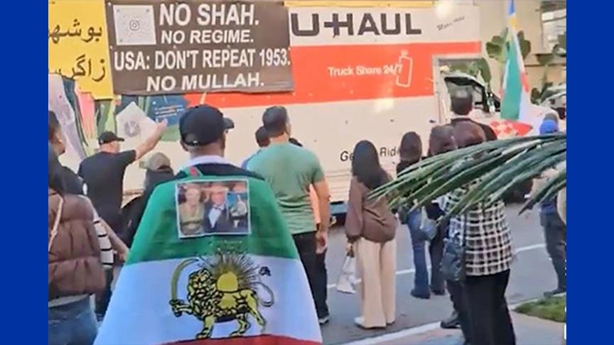 حمله یک کامیون به میان تجمع‌کنندگان حامی اعتراضات ایران در لس‌آنجلس