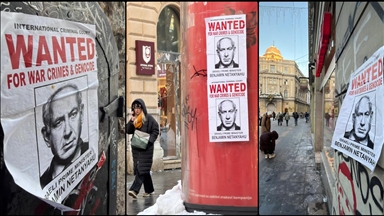 Saraybosna'da, "Binyamin Netanyahu, aranıyor, savaş suçları ve soykırımdan" afişleri asıldı