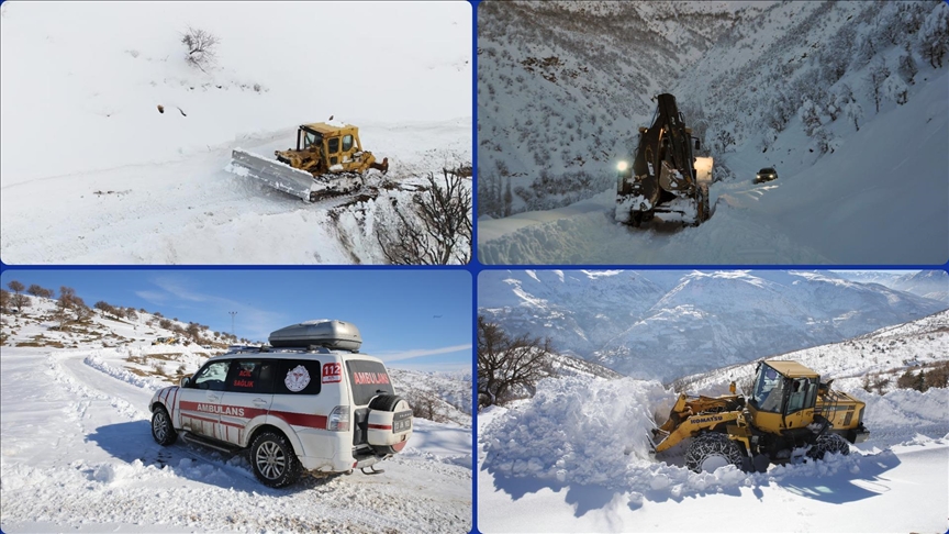 Karla mücadele ekipleri köylere ulaşım için seferber oldu