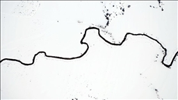 Kastamonu'da kar altındaki mendereslerin kış güzelliği