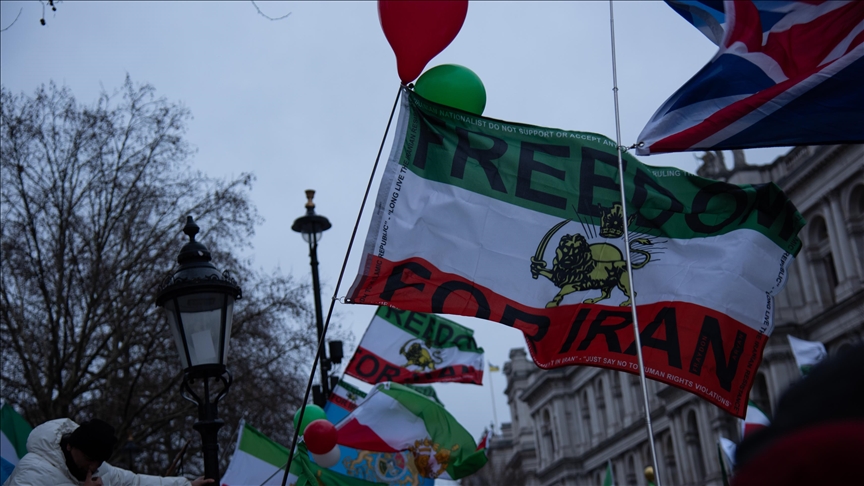 Protesters in London remove Iranian Embassy flag for 2nd time in week