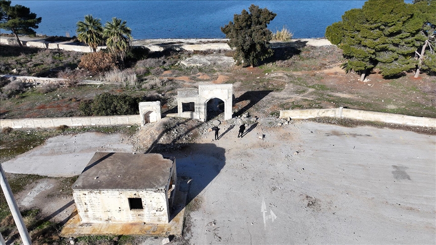 Süleyman Şah Türbesi bölgesine giren AA ekibi bölgeyi havadan görüntüledi