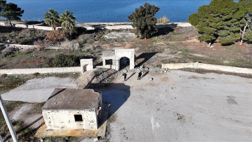 Ekîba AAyê ya ku ket herêma Tirba Suleyman Şah, ji hewayê  dîmenên herêmê kişand