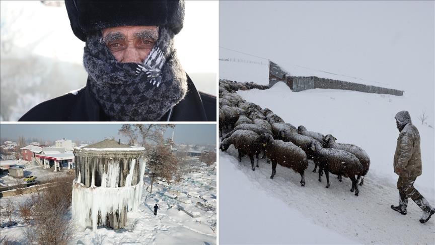 Li Erzirom, Qers, Erdexan, Tuncelî, Agirî û Îdirê sir û serma zêde ye