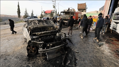 Израильские поселенцы подожгли строительную технику в палестинском селении