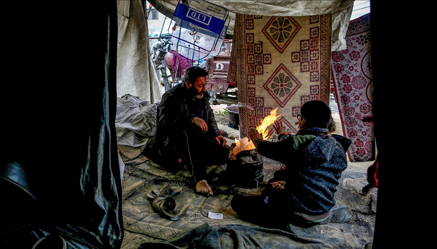 OKB ja  Qindra mijëra palestinezë në Gaza të ekspozuar ndaj motit të ftohtë dhe me reshje