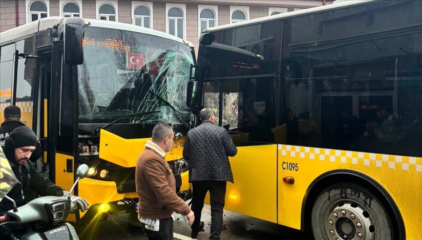 Beykoz'da 2 İETT otobüsünün çarpıştığı kazada 7 kişi yaralandı