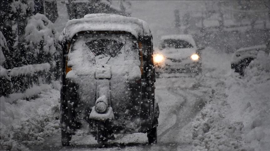 Snowfall and rain paralyze life in Indian-administered Kashmir