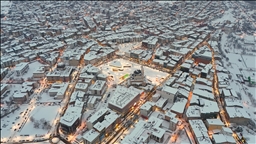 Karla kaplı Bingöl dronla havadan görüntülendi