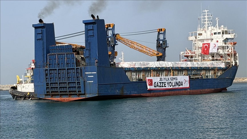 بیستمین «کشتی نیکوکاری» ترکیه به بندر عریش رسید