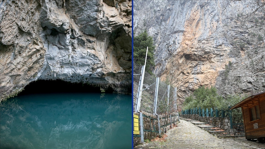 Altınbeşik Mağarası'nın yürüyüş yolu çelik kafesle korunacak