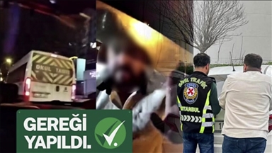 İstanbul'da kafasıyla araç camını kırarak sürücüye saldıran kişi yakalandı