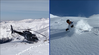 Kaçkar Dağları'nda "heliski" heyecanı devam ediyor