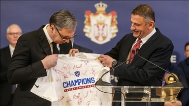 Vučić primio vaterpolo reprezentaciju Srbije nakon osvajanja zlatne medalje na Evropskom prvenstvu