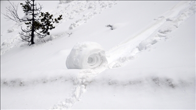 Fenomeni i rrallë i rrotullave të borës u vëzhgua në malin Ilgaz në Turqi