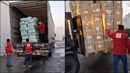 ترکیه 11 تریلی کمک انسانی به عین‌العرب سوریه ارسال کرد