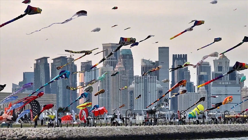 Mardinli uçurtma ustası Mungan, Katar'daki festivale katıldı