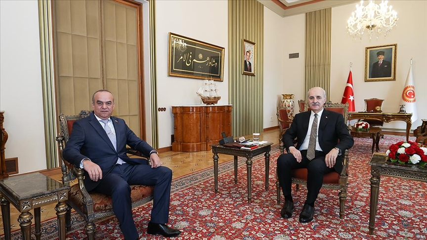 TBMM Başkanı Kurtulmuş, Tacikistan'ın Ankara Büyükelçisi İmomi'yi kabul etti