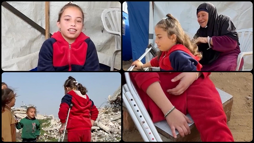  İsrail'in Gazze’de saldırdığı okulda ailesini ve bacağını kaybeden Melek'in hayali yeniden yürüyebilmek