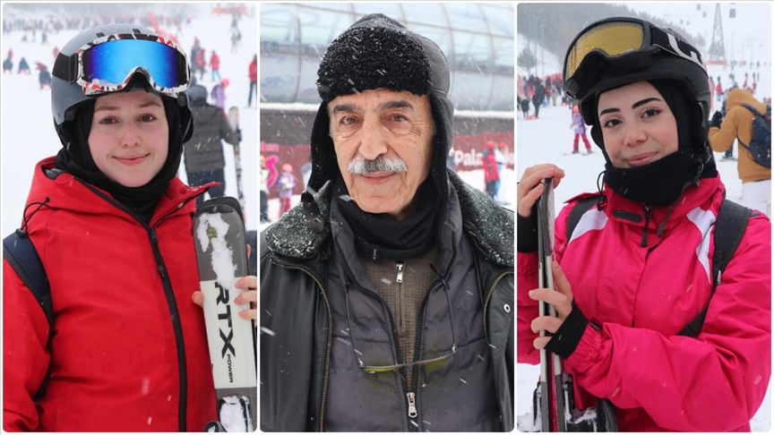 Palandöken Kayak Merkezi'nde hafta sonu yoğunluğu yaşanıyor